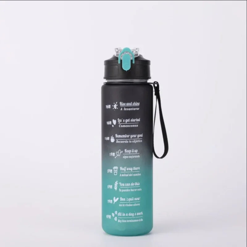 Sports Water Bottle with Time-Tracking Straw Leak Proof Locking Flip Cover for Easy Carry Ideal for Outdoor Adventures