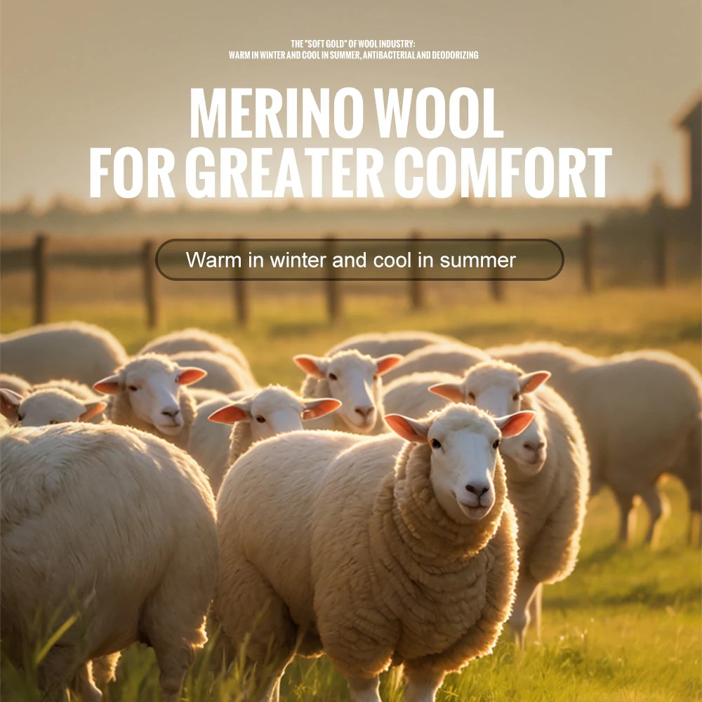 Merino Wool Hiking Socks Thermal Warm Moisture Absorption Toe Socks For Ski Climbing Running Breathable Thick Sport Toe Socks