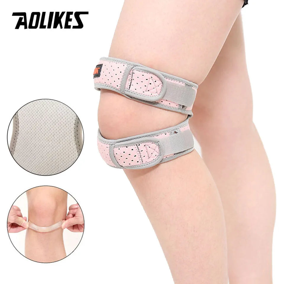 AOLIKES 1PCS Dual Patella Knee Straps,Knee Brace Patella Stabilizer for Knee Pain Relief Running Tennis Arthritis Tendonitis