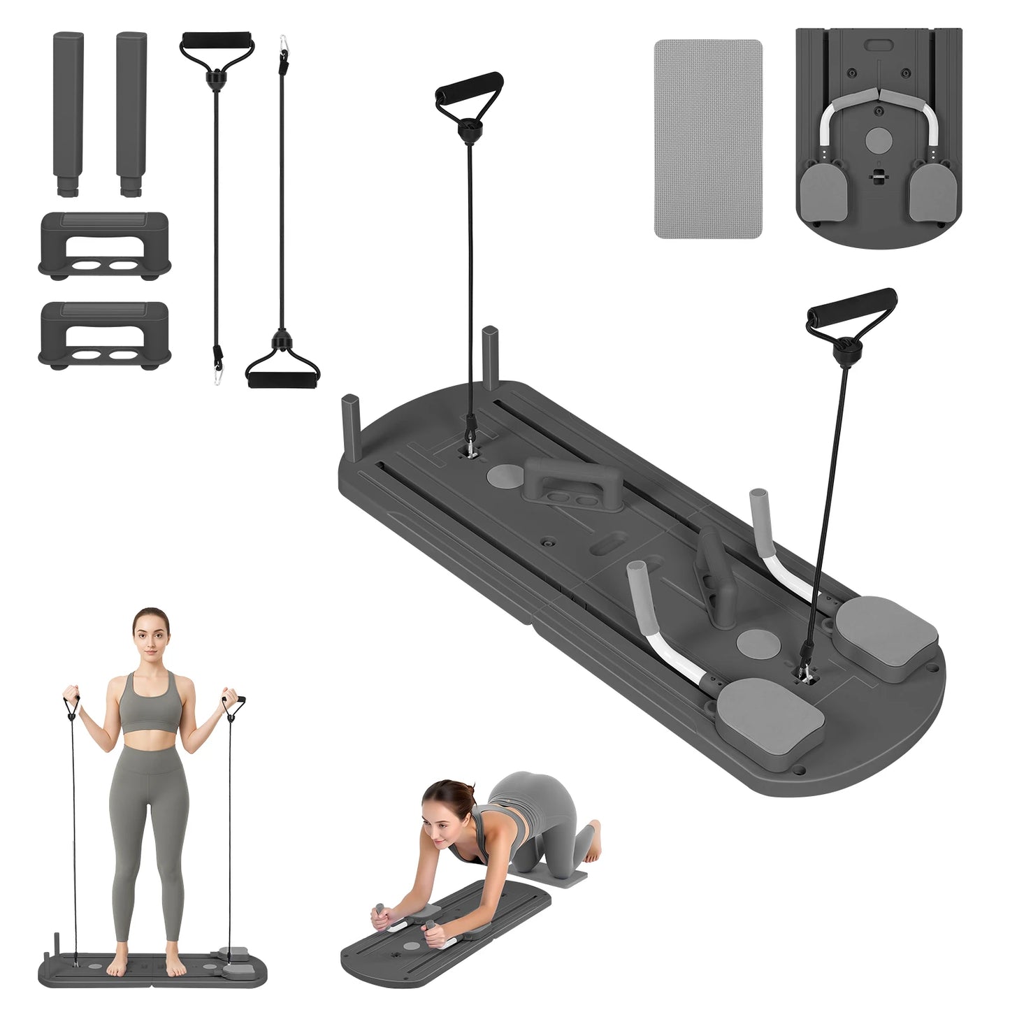 Black 8-in-1 Abdominal Trainer Exercise Equipment for Building Core Strength Fitness And Toning Home Gym Workout Machine