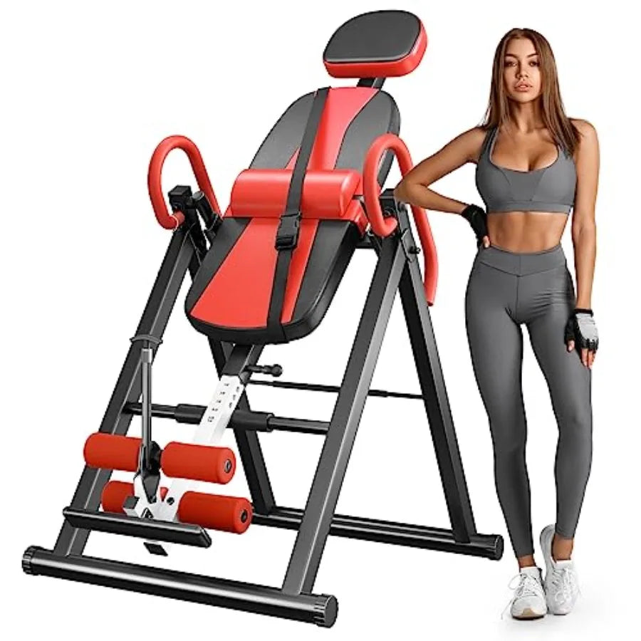 Gravity Inversion Table for Back Pain Relief 2026 New Inversion Table w/Lumbar Support Easy to Assemble Back Stretcher Machine