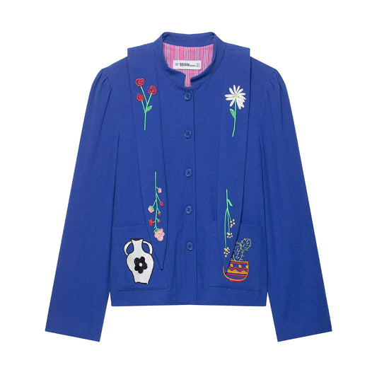 Women's New Jacket Women's Embroidered Jacket Women's Hooded Long Sleeve Tops Button Designs