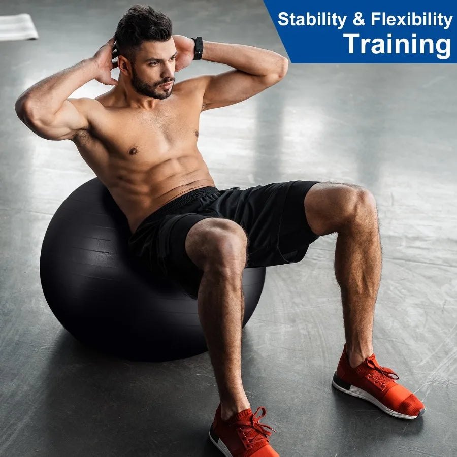 Exercise and Workout Ball Yoga Ball Chair Great for Fitness Balance and Stability Extra-Thick with Quick Pump 55 cm