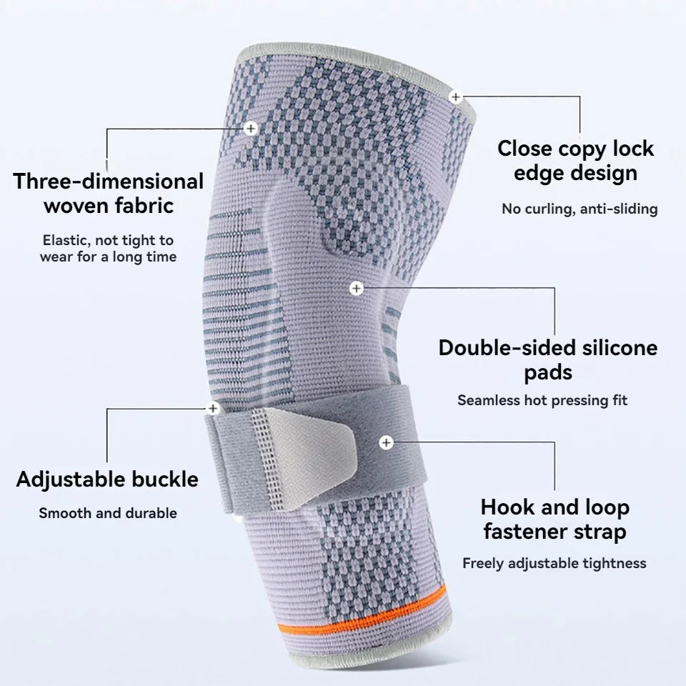 GTUBIKE 1Pcs Elbow Pads Silicone Compression Elbow Protection Sports Injuries 3D Knit Adjustable Elbow Support Tennis Basketball