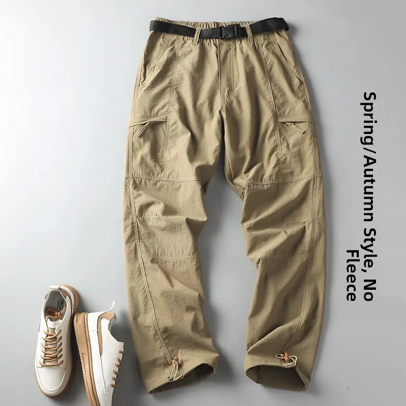 Outdoor Workwear Pants Men's Loose Fce Lined Thi Soft ell Hiking Pants Windproof Waterproof Climbing Trousers