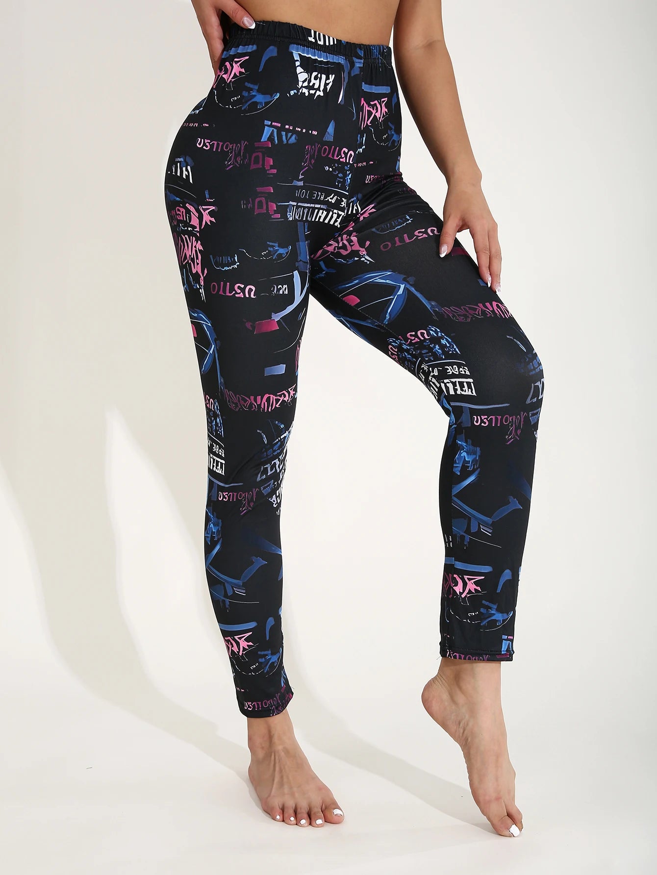 Autumn Winter 1PACK Women's Black Bottom Nine Point Woolen Pants Sexy Tight Legging Casual Sports Elegant Fitness Yoga Pants