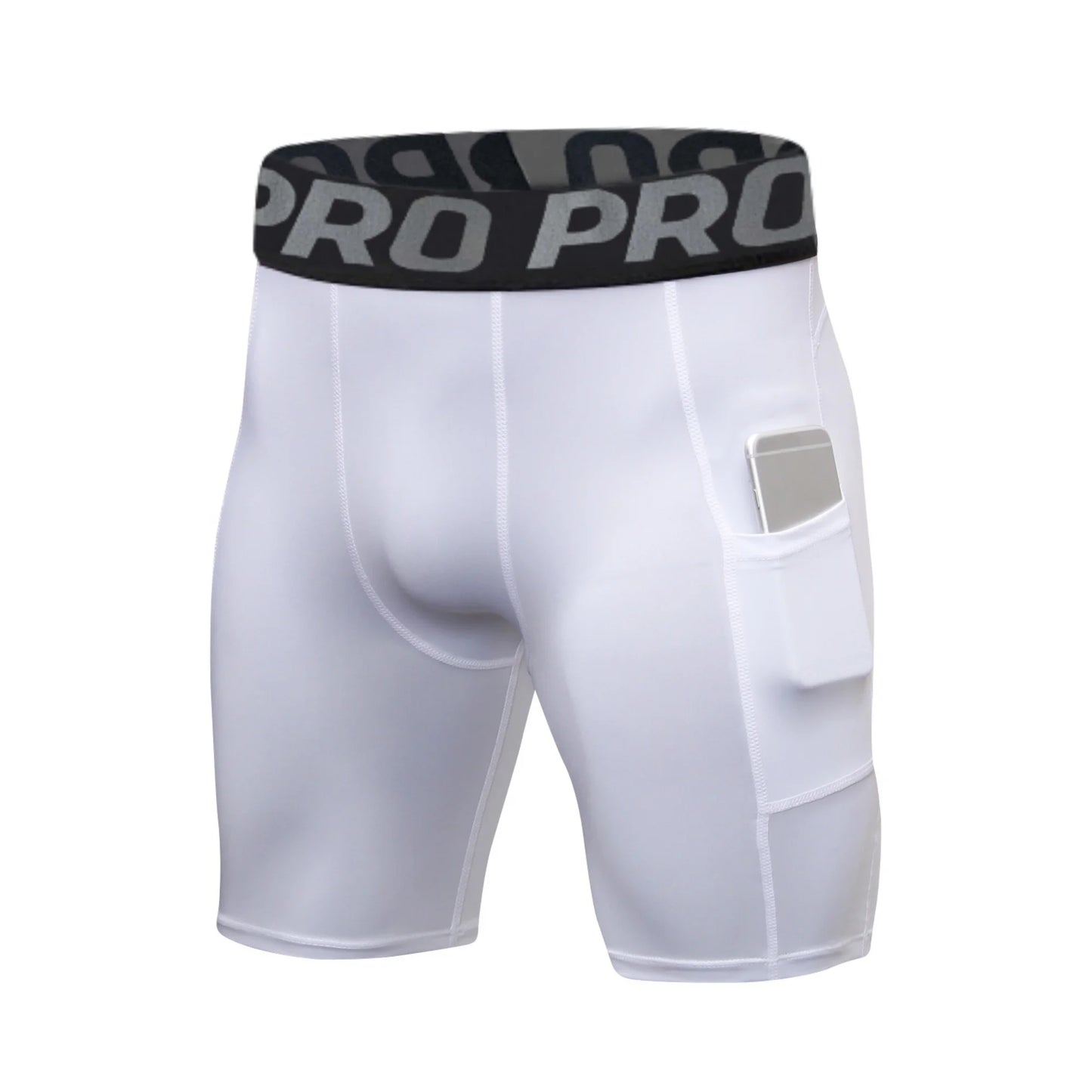 Compression Shorts Men with Pocket, Spandex Running Shorts Sport Athletic Workout Performance Underwear