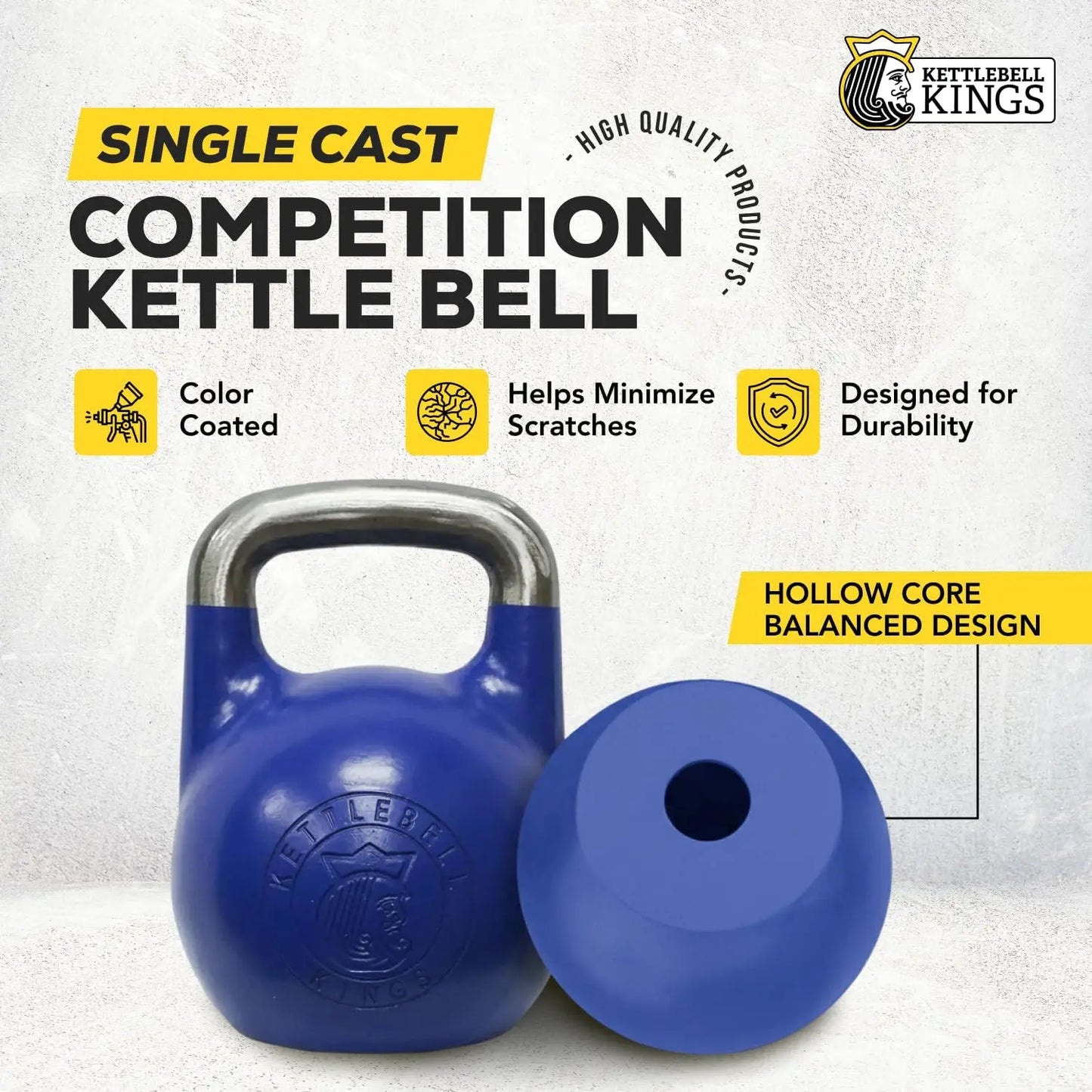 Kettlebell Kings Competition Kettlebells Weight (33mm handle) 26LB | Hand weights Workout Gym Equipment & Strength training set