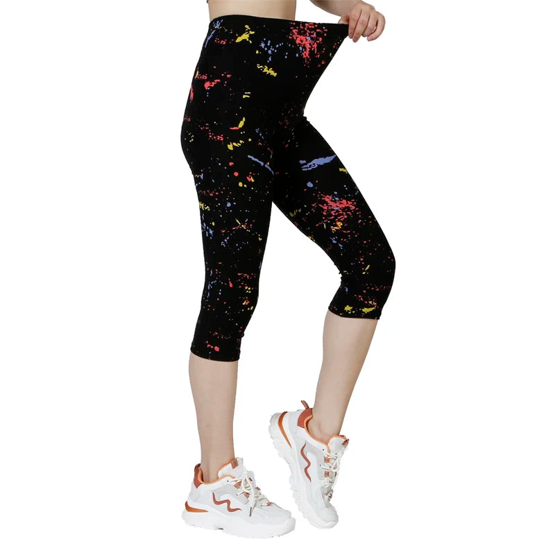 QR10 Black Speckled Ink Colored Love Printing Sept Women's Fashion High Elastic Elastic Underpants