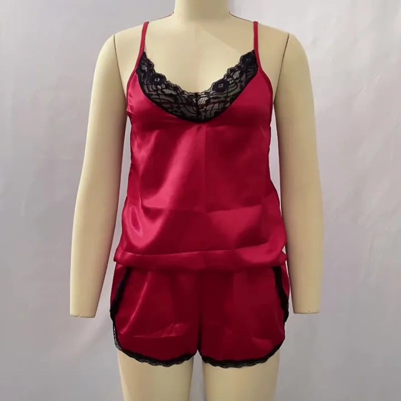 Pregnant Women's Clothing Set Two Sets Of Four Seasons Models Lace Splicing Suspenders Shorts Sexy Pajamas Comfortable Homewear