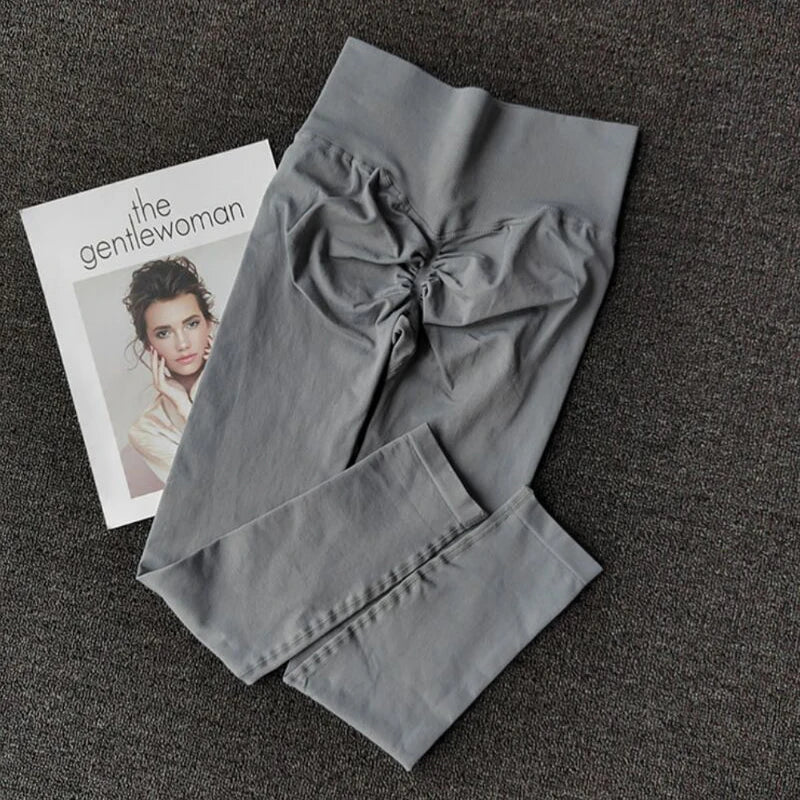 Seamless High Waisted Leggings Sport Through Yoga Hip Lifting Gym Running Quick Dry Pants Scrunch Butt Pants