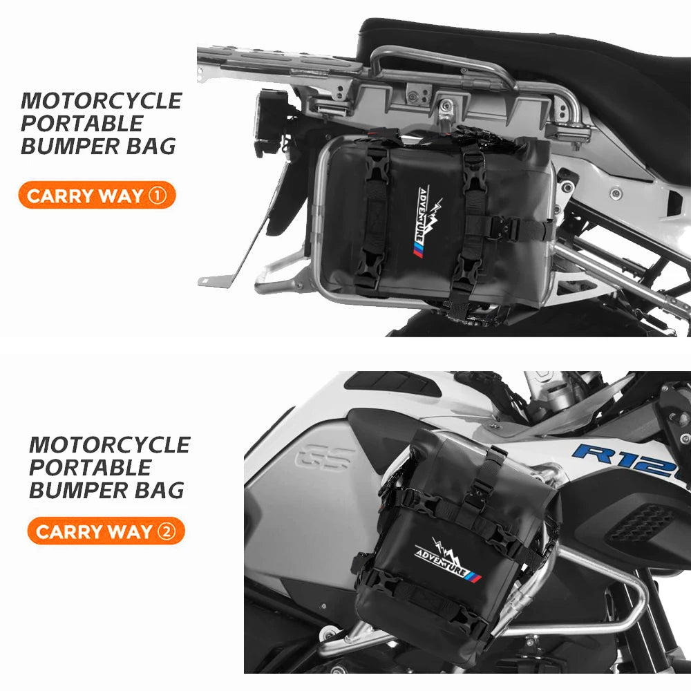For BMW R1200GS R1250GS F850GS F700GS F900R ADV Motorcycle Bumpers Bag Waterproof 8L Side Frame Crash Bar Bag Tools Storage Bags