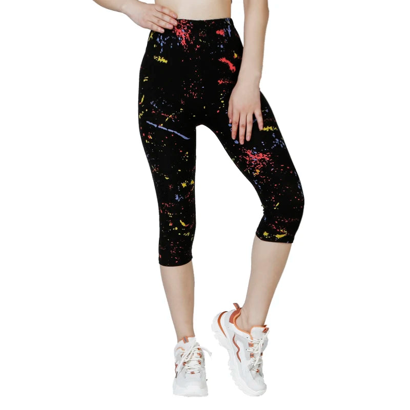 QR10 Black Speckled Ink Colored Love Printing Sept Women's Fashion High Elastic Elastic Underpants