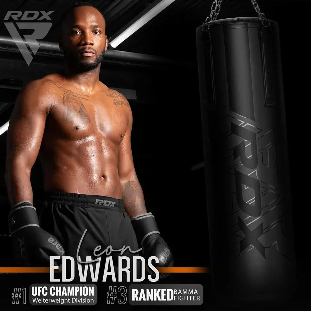 55lbs Filled Punching Bag, 110lbs Capacity, 4-Piece Boxing Set with Wall Bracket, Gloves, and Chain for Home Gym Training