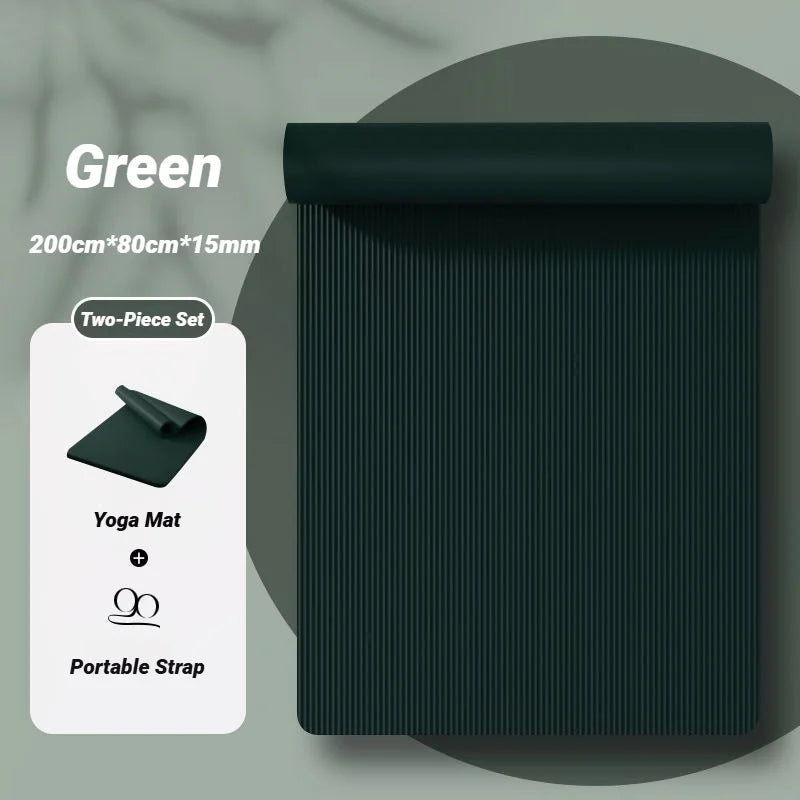 Two-Piece Set High Quality Extra Sport Thick Nbr Non-Slip Yoga Mats For Fitness Pilates Gym Home Tasteless Spor Universal Men