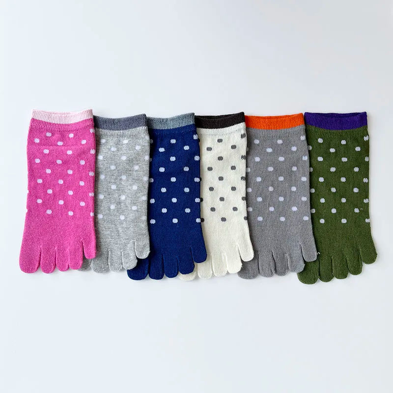 5 Pairs Woman Girl Toes Socks Ankle Cotton Bright Color Fashions Striped Love Cute Sweat-Absorbing  Low Cut Five Finger Socks