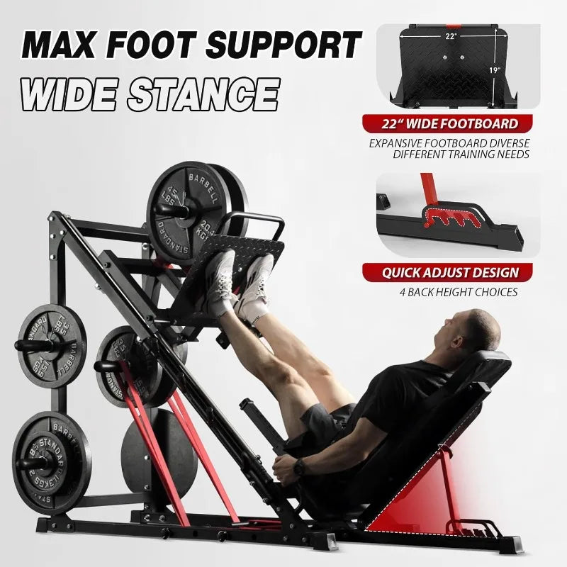 GMWD Leg Press Machine, LP05 45 Degree Leg Press with Roller Bearing, Professional Lower Body Special Machine