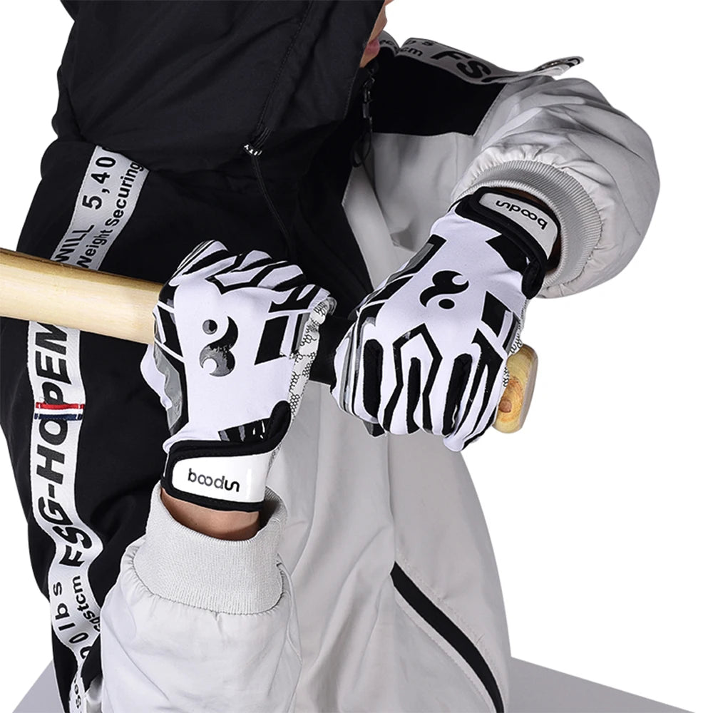 Baseball Batting Gloves, Breathable Sports Gloves with Anti-Slip Silicone Palm for Men Training Game