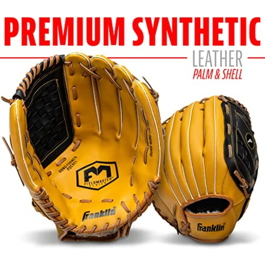 Field Master Baseball + Softball Glove - Field Master Adult + Youth Baseball + Softball Mitt - Men's + Women's Gloves