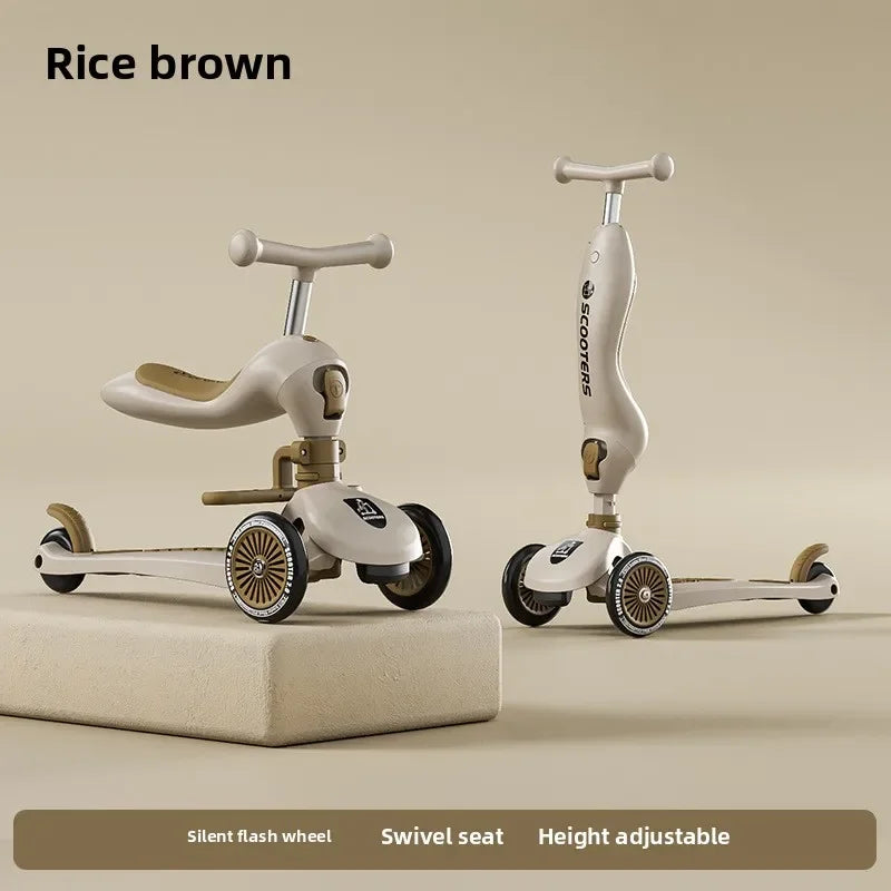 Scooter Voor Kinderen Vouwen 3 Wiel Skateboard Driewieler Baby Draagbare Kinderwagen Hoverboard Speelt Muziek Balans Multimodaal