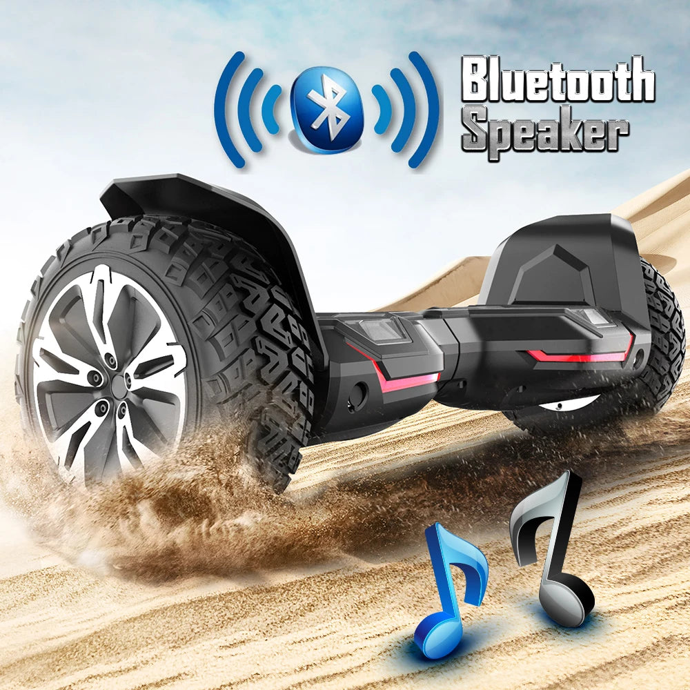 8.5 inch All Terrain Off Road Hoverboard with Bluetooth Speakers and LED Lights, UL2272 Certified Self Balancing Scooter