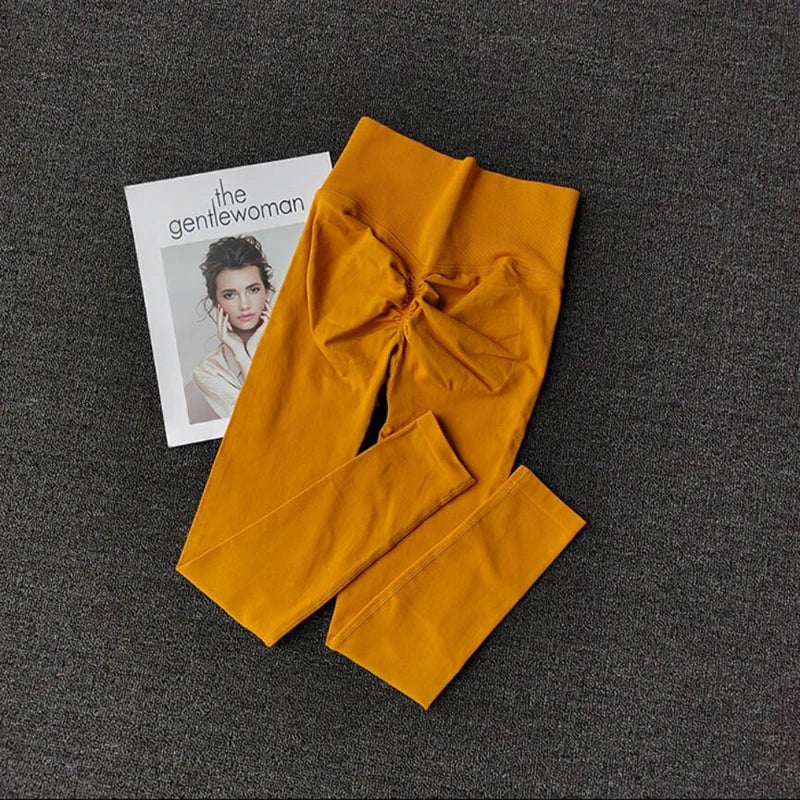 Seamless High Waisted Leggings Sport Through Yoga Hip Lifting Gym Running Quick Dry Pants Scrunch Butt Pants