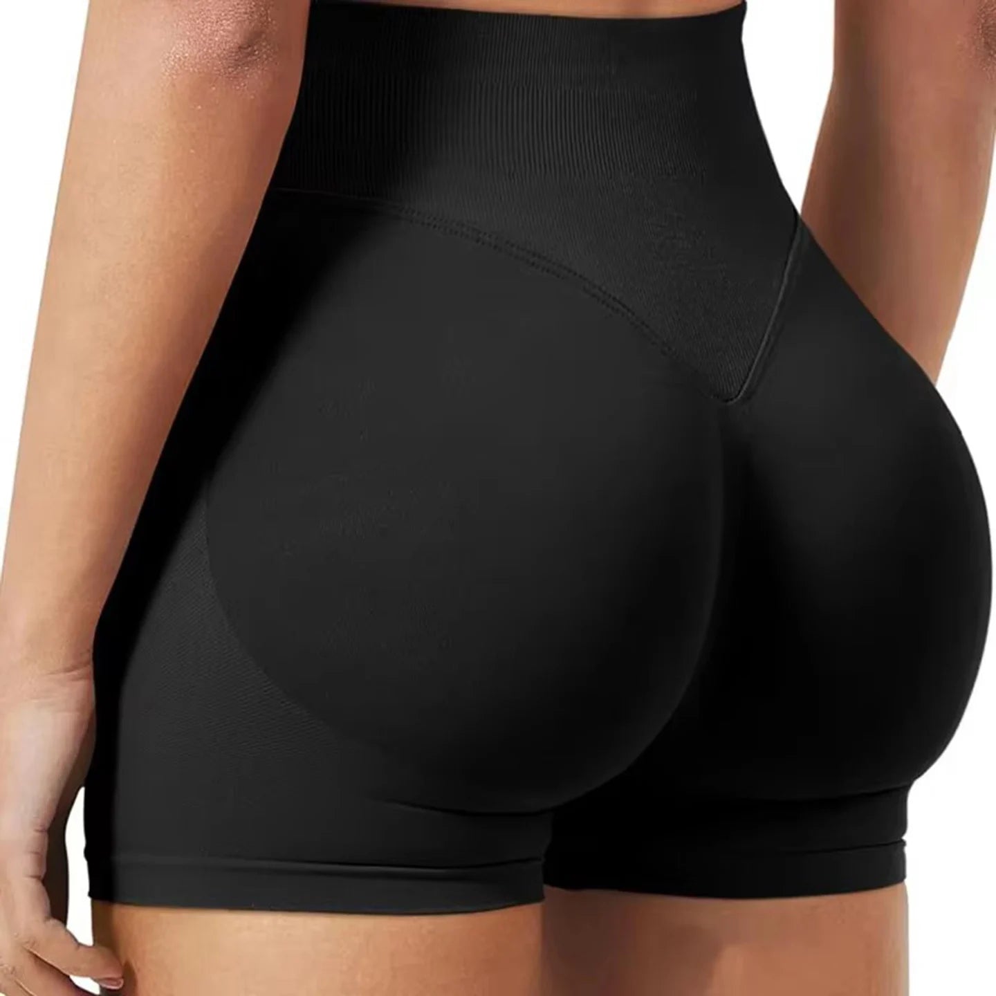 CZGUKE4.5''Shorts Seamless Low Ribbed Waistband Gym Shorts Scrunch Bum Yoga Shorts Booty High Stretch Running Bike Shorts