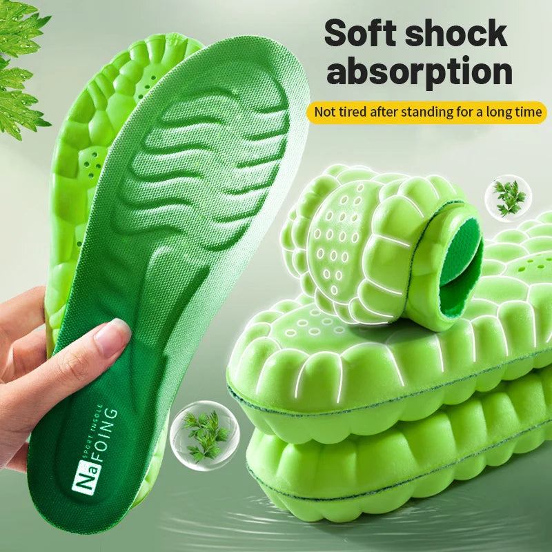 PU Feet Sole Soft Orthopedic Sport Insoles for Breathable Shock Absorption Running Shoes Pad for Men Women Arch Support Insole