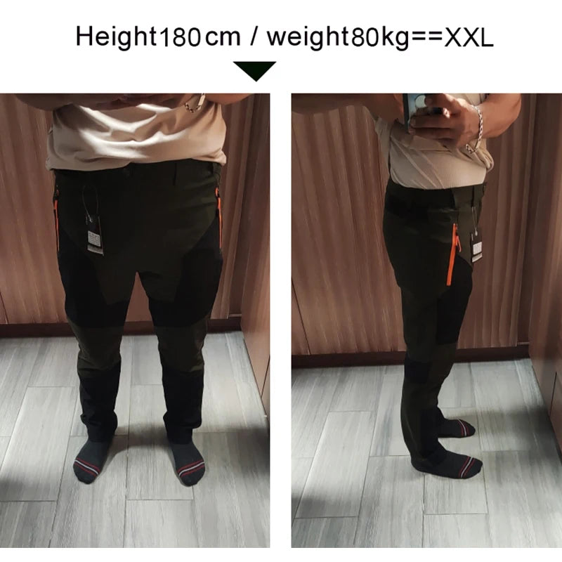 TRVLWEGO Men Summer Sports breathable Pants Hiking Trousers Camping Splash Prevention Quick Dry UV Resistant Elastic Thin