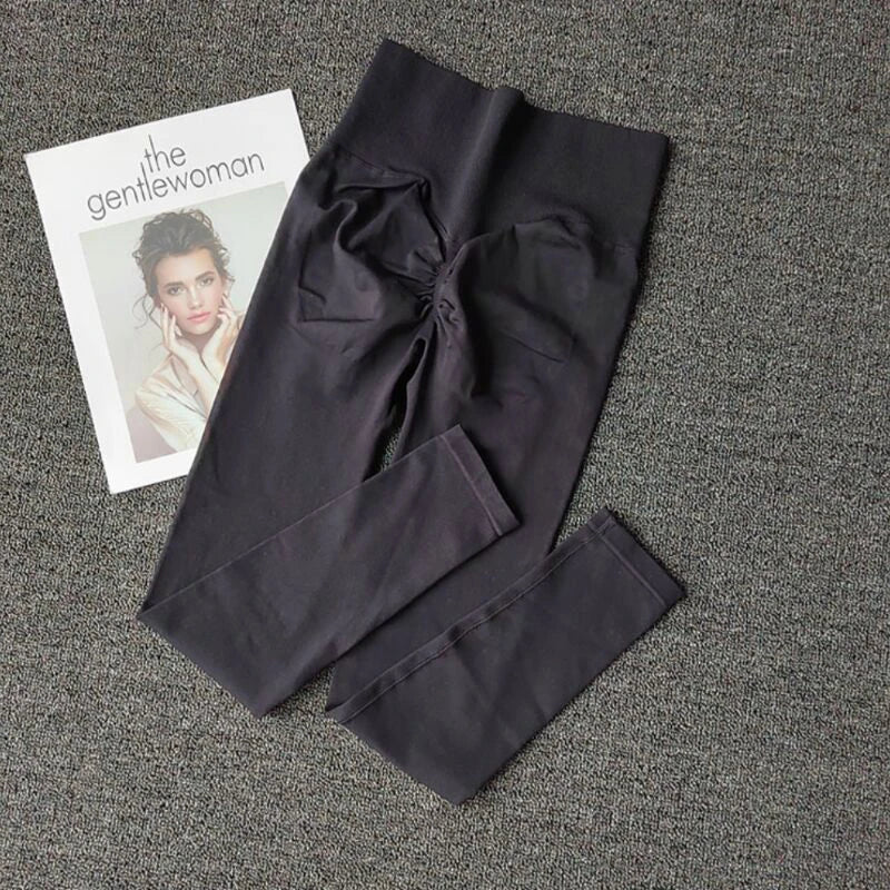 Seamless High Waisted Leggings Sport Through Yoga Hip Lifting Gym Running Quick Dry Pants Scrunch Butt Pants