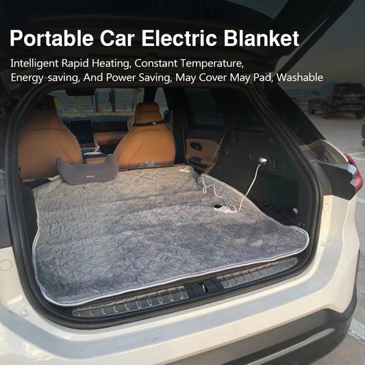 12V Heating Mat Plush Thicker Heated Heater Mattress Thermostat Travel Winter Body Warmer For RV SUVs Car Electric Blanket