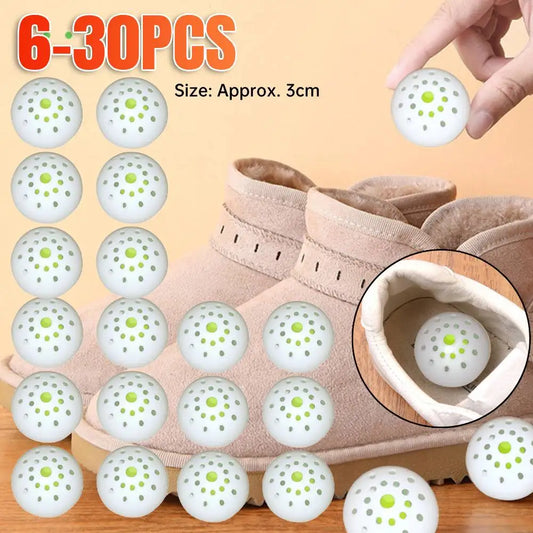 6-30pcs Deodorant Balls For Shoes Jasmine Scent Fresheners Footwear Shoe Closet Toilet Deodorization Long-lasting Aromatic