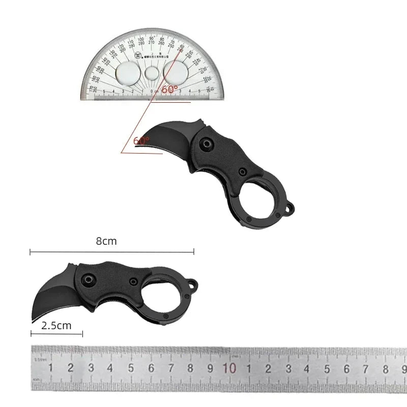 NEW Keychain Pocket Stainless Steel Camping Small Mini Portable Knife Peeler Fixed Blade Multi EDC Tool with Chain