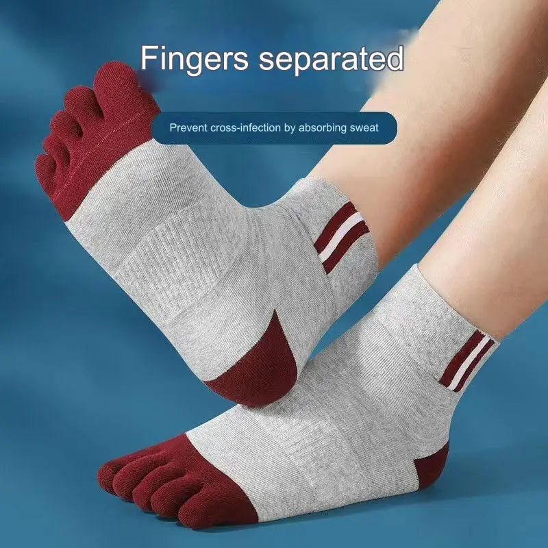 5 Pair Men's Casual Five-Toe Cotton Socks Breathable Five-Toe Sports Socks High Quality Split Toe Socks For Men