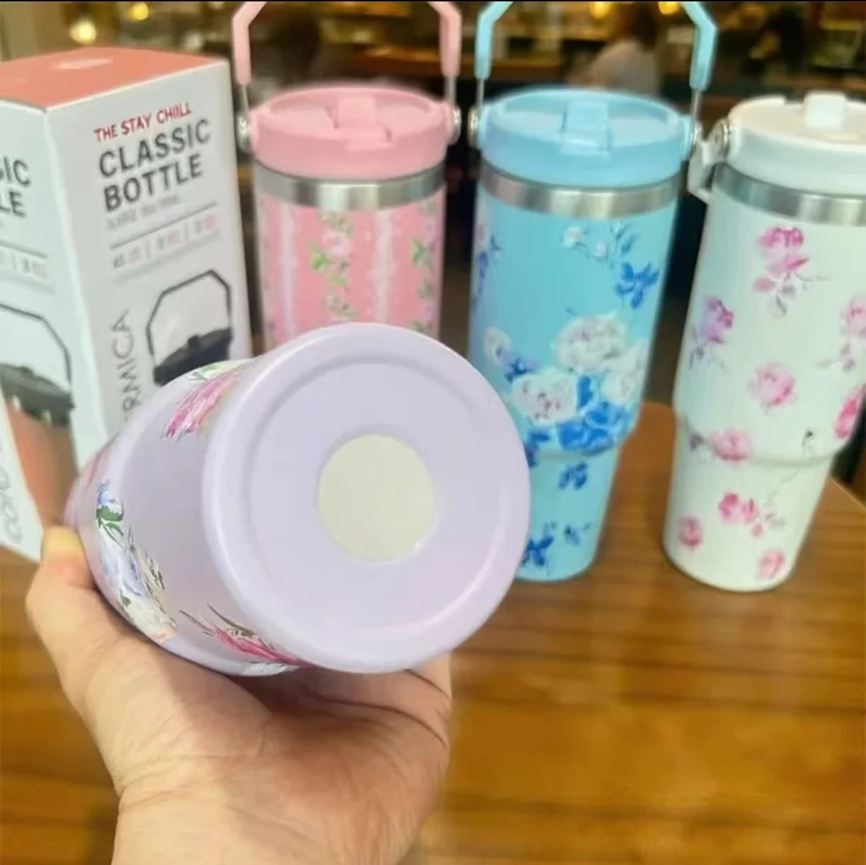 Sports Season Colorful 304 Stainless Steel Insulated Cold & Heat Retention Vacuum Cup 30oz, Handheld Car Cup 30o