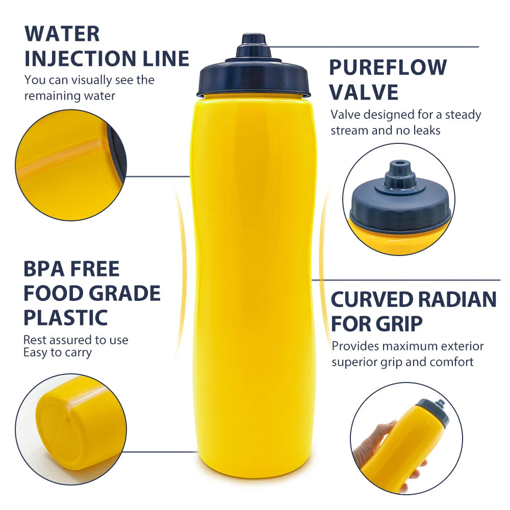 Ice Hockey Water Bottle 950ML Hockey Equipment Hockey Sports Bottle BPA Free Football Lacrosse Bottles Sports Gear