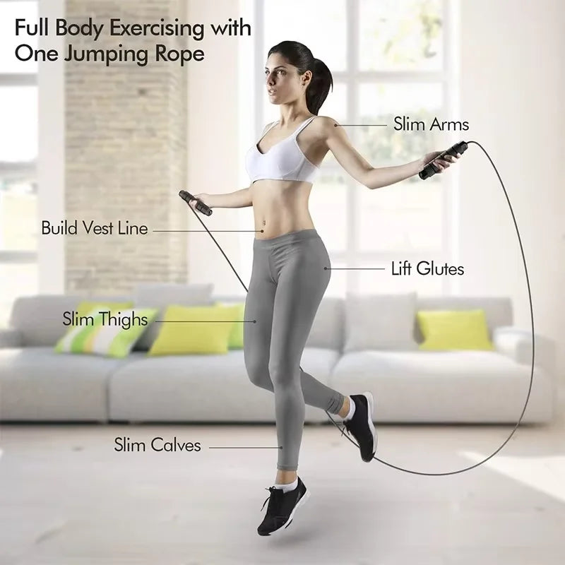 The New Jump Rope Steel Wire Skipping Exercise Adjustable Jumping Fitness Workout Training Home Sport Equipment Tangle-Free