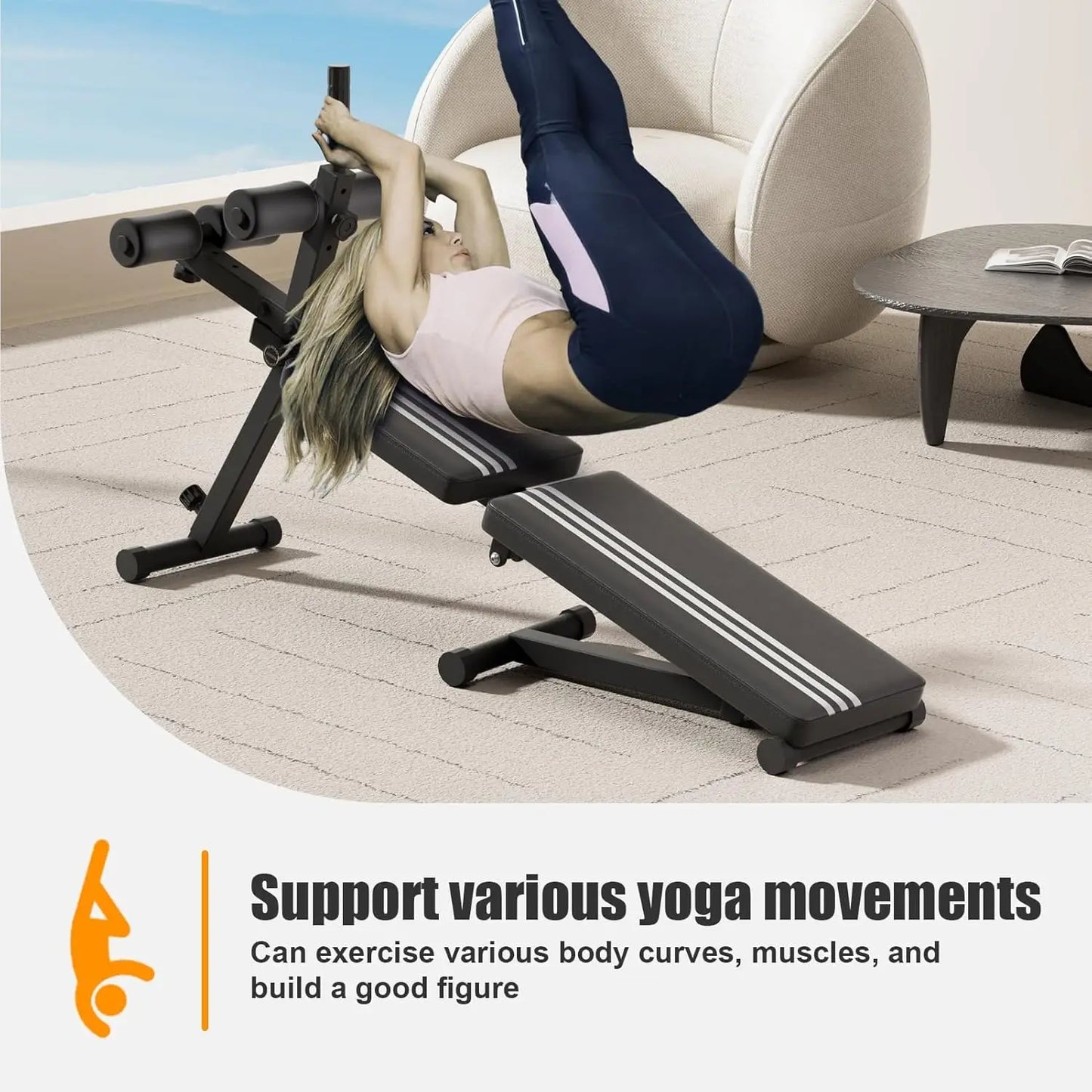 Sit Up Benches Abs Workout Equipment Foldable Hyperextension Roman Chair Abdominal Gym Equipment Utility Slant Board Exercise Be