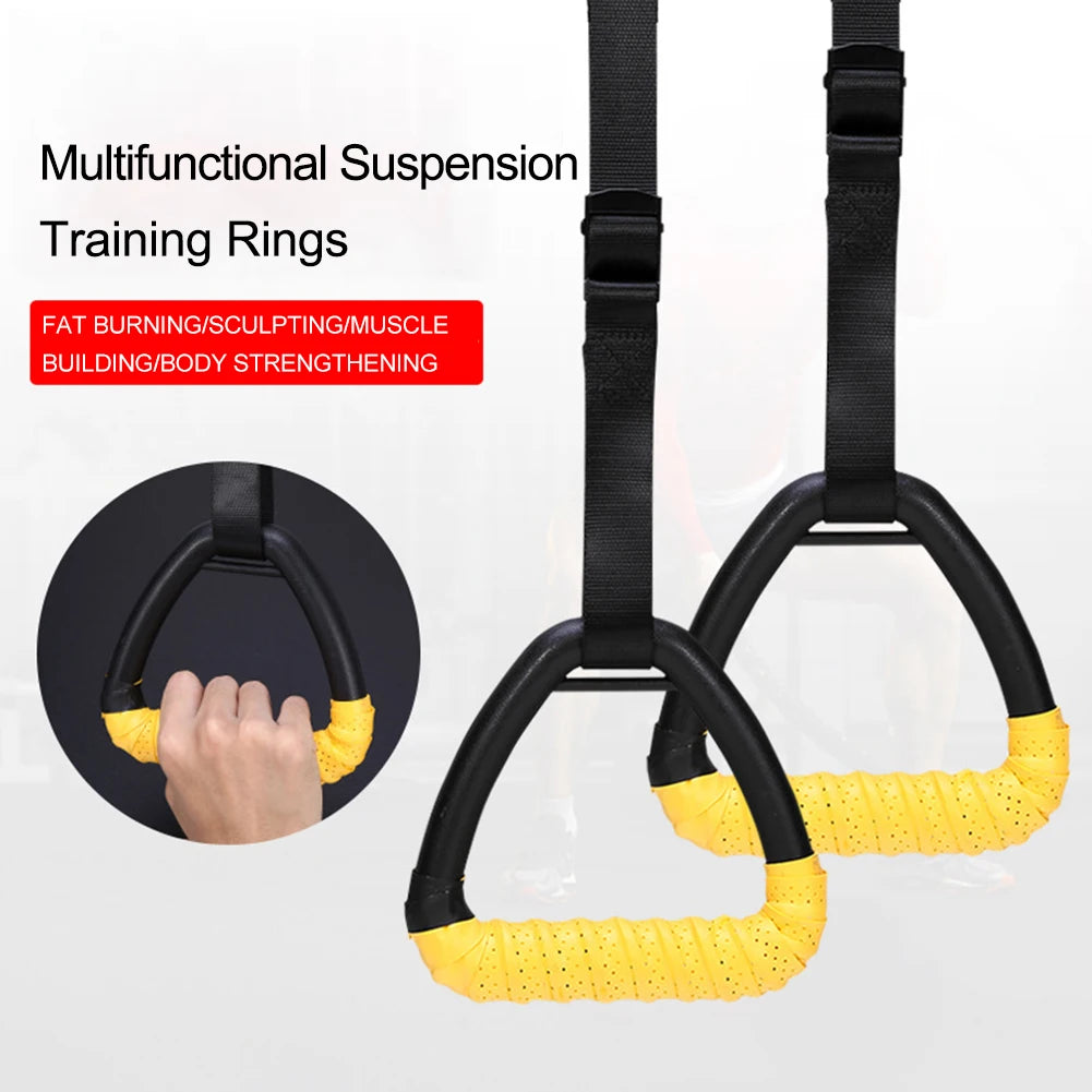 Gymnastic Rings with Adjustable Straps Pull Up Exercise Rings Non-Slip Fitness Rings for Home Exercise Workout Fitness Training
