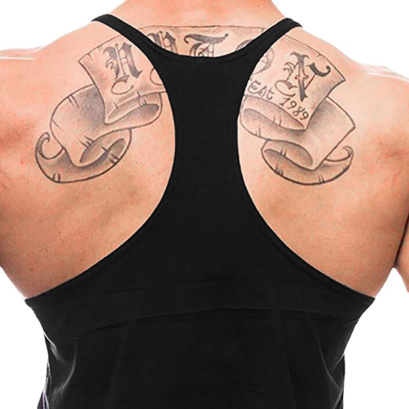 Running Vests Mens ANIMAL Letters Printed Gym Stringer Tank Tops Cotton Bodybuilding Sleeveless Singlets Muscle Fitness Clothing