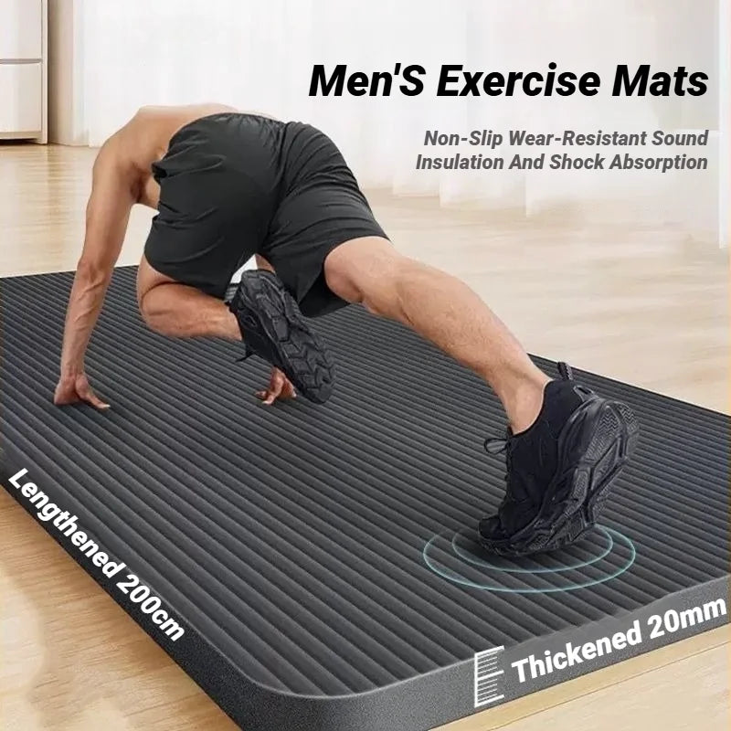 Two-Piece Set High Quality Extra Sport Thick Nbr Non-Slip Yoga Mats For Fitness Pilates Gym Home Tasteless Spor Universal Men