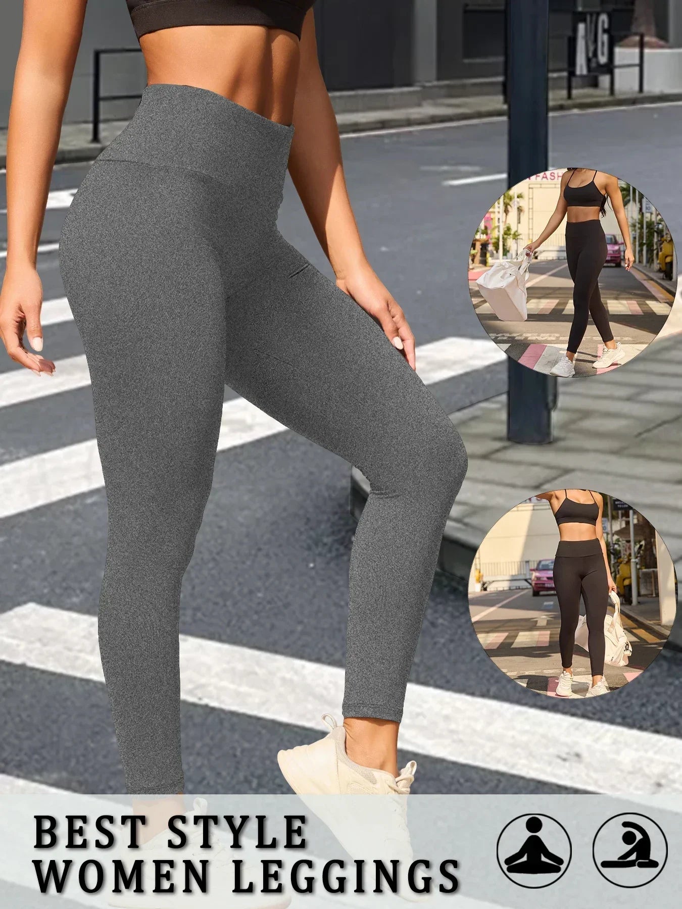 Women's Super Soft Leggings High Waisted Tummy Control No See Through Workout Yoga Running Athletic Push Up Gym Fitness Leggings