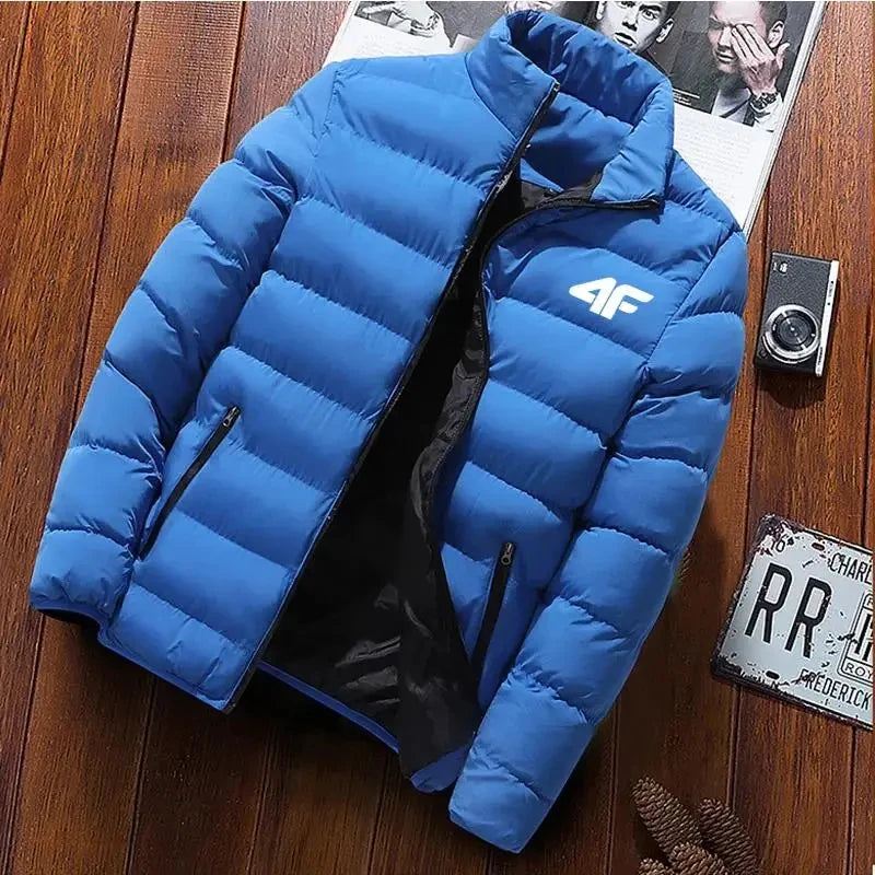 2024 New Cotton Clothing Winter Men's High Quality Casual Fashion Lightweight Warm Business Stand up Collar Warm Coat