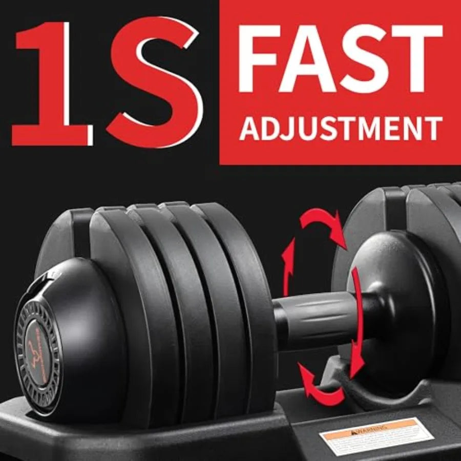 Adjustable Dumbbells Set of 2 for Home Gym Strength Training 52 lbs Pair Adjustable Free Weights for Men and Women Compact Fitn