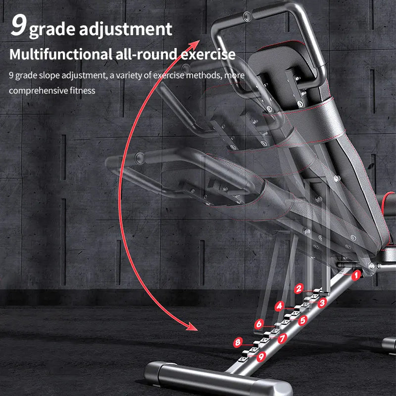 Dumbbell bench press home fitness chair, sit-up assist equipment, foldable multi-functional bench, with a load capacity of 800lb