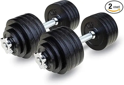 105lbs Adjustable Dumbbell Set One Pair of Adjustable Dumbbells Kits - 105 Lbs (52.5lbs X 2pc)
