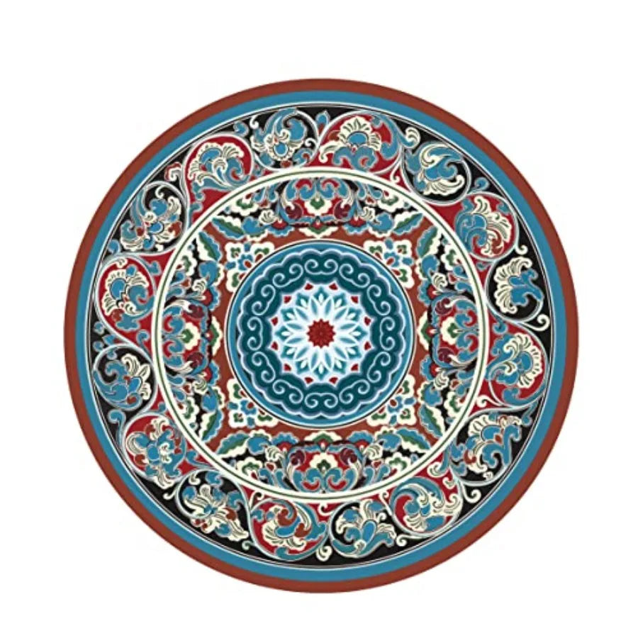 Large Round Yoga Mat 4.6'X3.5mm for Exercise Premium Extra Thick Ultra Comfortable Non Slip Meditation Mat