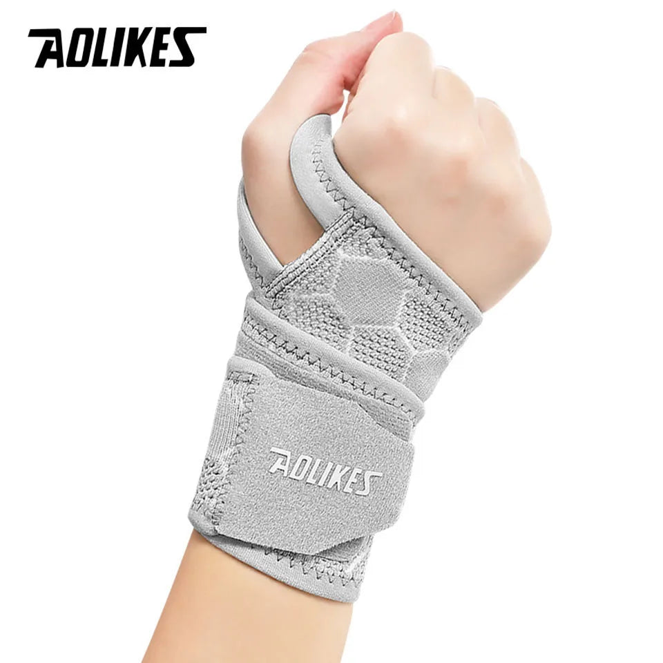 AOLIKES 1PCS Compression Wrist Brace for Carpal Tunnel Relief Light Support,Adjustable Wrist Guards Fit Right Left Hand for Work
