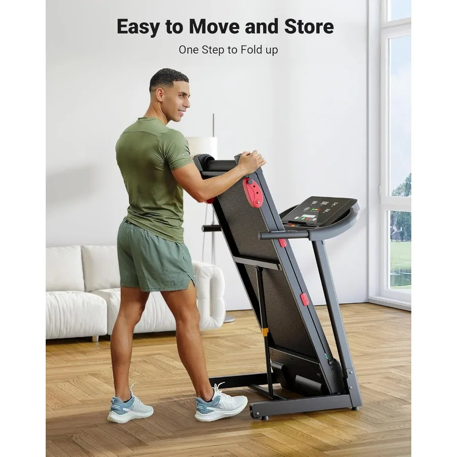 Home Treadmill with Incline Adjust, 3.0 HP Treadmill, Heart Rate Monitoring, Wider Running Belt