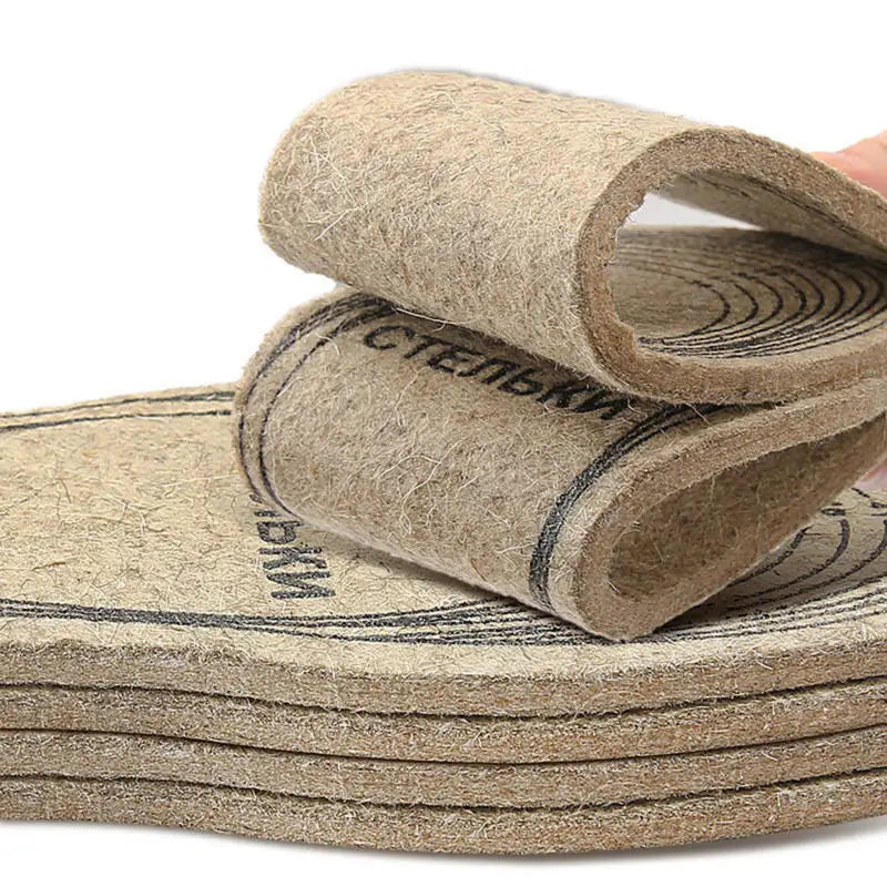 Wool Felt Insoles For Shoes Men Women Warm Shock-absorbing Insoles Shoes Pad Inlegzolen Heren Plantillas Adhesivas Para Zapatos